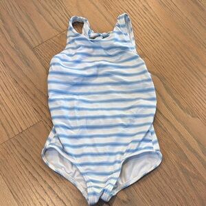 Minnow Swim blue and white striped one piece swimsuit size 3-4 3T 4T